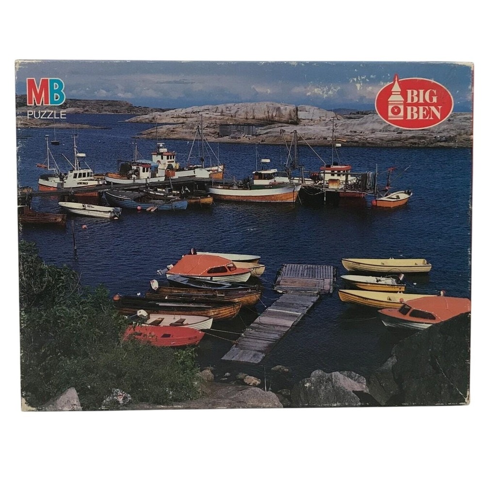 Vintage 1993 Milton Bradley Big Ben 1000 Piece Puzzle Verdens Ende Norway 4962-5